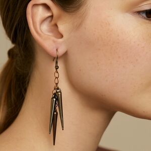 Elegant Multi-Tone Spike Earrings -Hypoallergenic